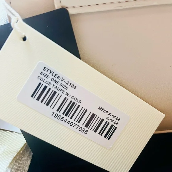 Valentino Orlandi Vegan Leather Handbag Set – Taupe with Gold Accents (NWT) - Picture 6 of 12